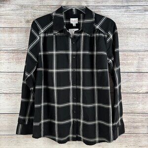 Isabel by Ingrid and Isabel Button Down Checked Long Sleeve Shirt Women's S